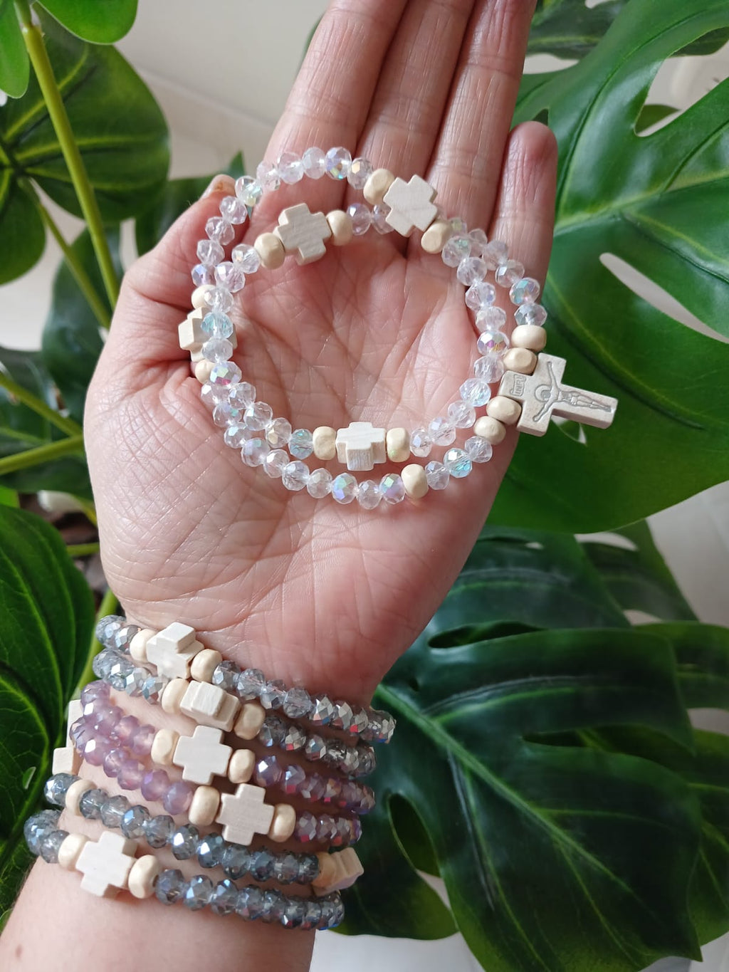 Rosario de mano María en murano