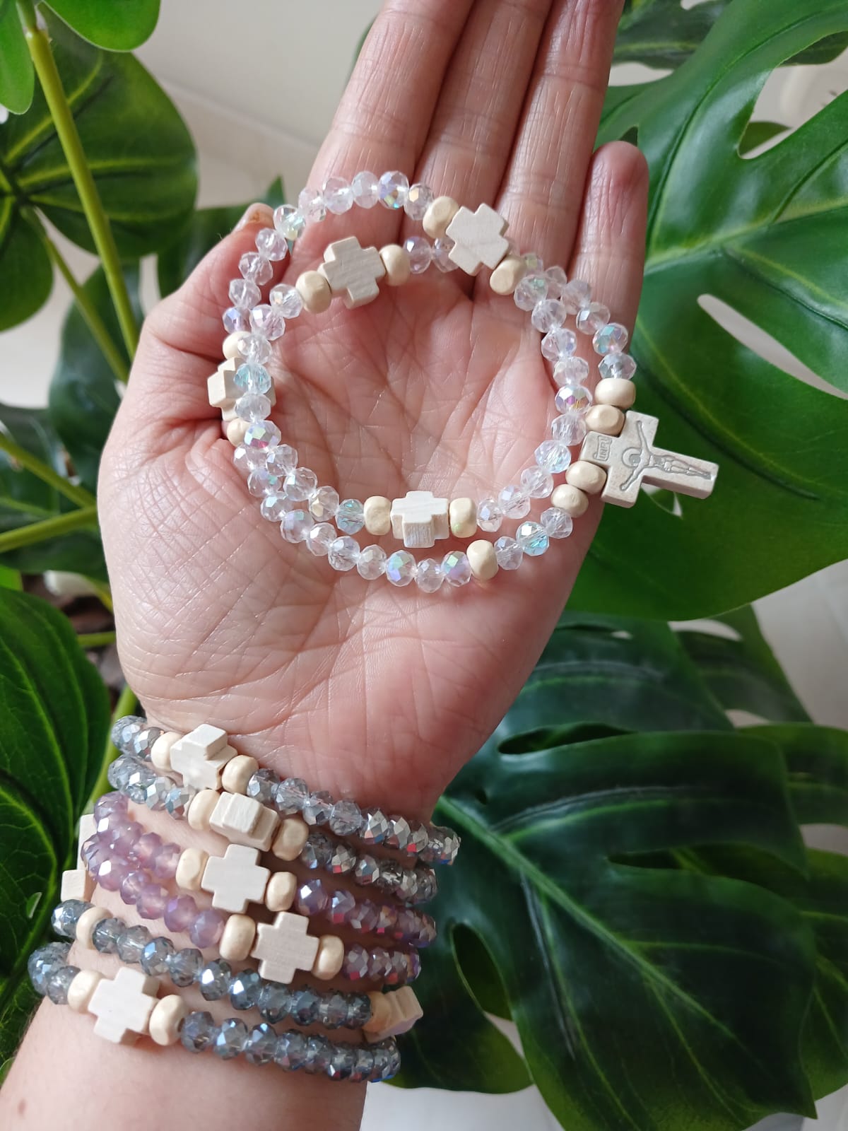 Rosario de mano María en murano